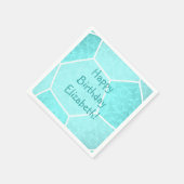 Serviette En Papier fête d'anniversaire turquoise (Coin)