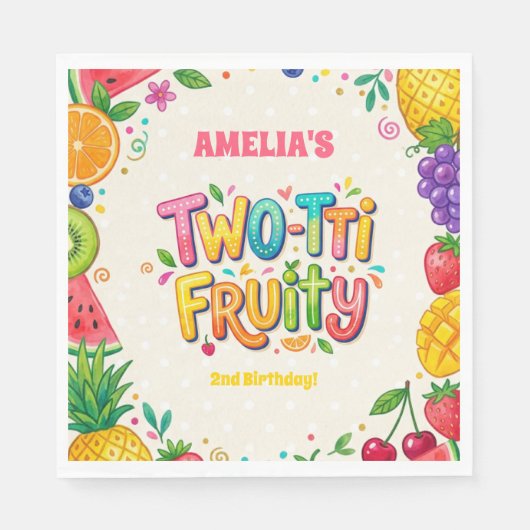Serviette En Papier Fête d'anniversaire Two-tti Fruity 2 ans (Devant)
