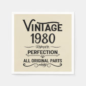 Serviette En Papier Fête d'anniversaire vintage personnalisée (Devant)