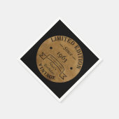 Serviette En Papier Fête d'anniversaire vintage personnalisée (Coin)