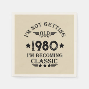 Serviette En Papier Fête d'anniversaire vintage personnalisée