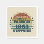 Serviette En Papier Fête d'anniversaire vintage personnalisée (Devant)