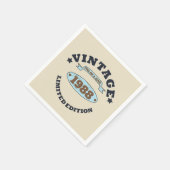 Serviette En Papier Fête d'anniversaire vintage personnalisée (Coin)