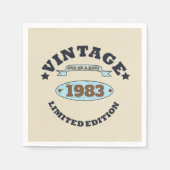 Serviette En Papier Fête d'anniversaire vintage personnalisée (Devant)