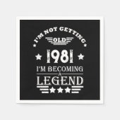 Serviette En Papier Fête d'anniversaire vintage personnalisée (Devant)