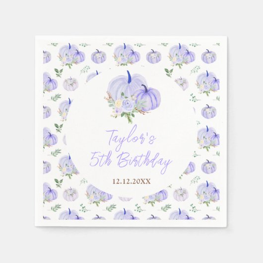 Serviette En Papier Fête d'anniversaire violet Citrouille (Devant)