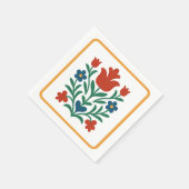 Serviette En Papier Fête d'art populaire floral Heart & Petal (Coin)