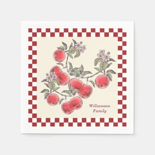 Serviette En Papier Fête d'automne Pomme moisson Thanksgiving Personna (Devant)