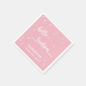Serviette En Papier fête de 21e anniversaire blush rose bonjour twenty (Coin)