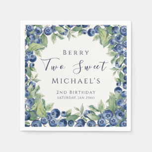 Serviette En Papier Fête de 2 ans de garçon Two Sweet Berry Bleuet