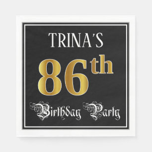 Serviette En Papier Fête de 86e anniversaire — Script fantaisie, Faux 