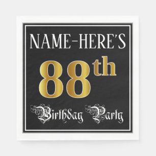Serviette En Papier Fête de 88e anniversaire — Script fantaisie, Faux 