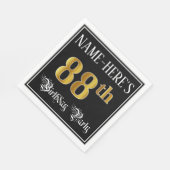 Serviette En Papier Fête de 88e anniversaire — Script fantaisie, Faux (Coin)