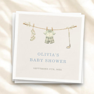 Serviette En Papier Fête de Baby Shower au Club de Golf avec Corde à L