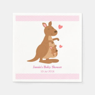 Serviette En Papier Fête de Baby Shower avec un Kangourou Mignon