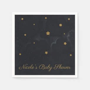 Serviette En Papier Fête de Baby Shower Ciel de Nuit Sombre Étoiles No