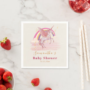 Serviette En Papier Fête de Baby Shower Licorne Magique