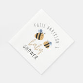 Serviette En Papier Fête de Baby shower moderne Cute Bumblebee (Coin)