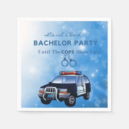 Serviette En Papier Fête de Bachelor drôle jusqu'à l'arrivée de la pol (Devant)