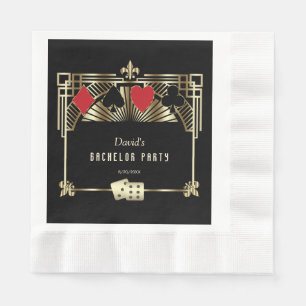 Serviette En Papier Fête de Bachelor Royale Casino Gold Vegas