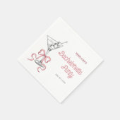 Serviette En Papier Fête de Bachelorette Arc-en-Ciel Rose Martini (Coin)