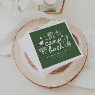Serviette En Papier Fête de Bachelorette de Campagne Olive Verte Écrit