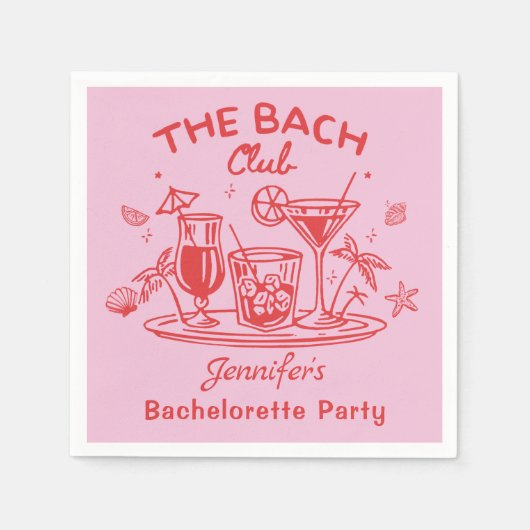 Serviette En Papier Fête de Bachelorette de Cocktail de Plage Fantaisi (Devant)