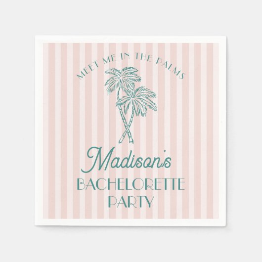 Serviette En Papier Fête de Bachelorette de plage pastel à Palm Spring (Devant)