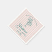 Serviette En Papier Fête de Bachelorette de plage pastel à Palm Spring (Coin)