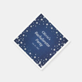 Serviette En Papier Fête de Bachelorette Diamants en Denim Bleu Perles (Coin)