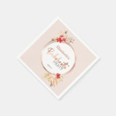 Serviette En Papier Fête de Bachelorette Fleur Rose Aquarelle (Coin)