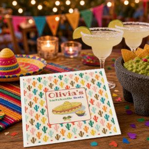 Serviette En Papier Fête de Bachelorette Mexicaine Personnalisée