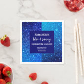 Serviette En Papier Fête de Bachelorette Pailletée Bleue (En situation)