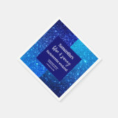 Serviette En Papier Fête de Bachelorette Pailletée Bleue (Coin)