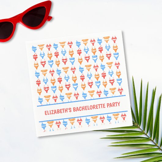 Serviette En Papier Fête de Bachelorette Personnalisée au bord de la p