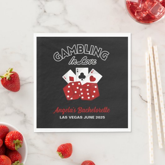 Serviette En Papier Fête de Bachelorette personnalisée au Casino Las V (En situation)