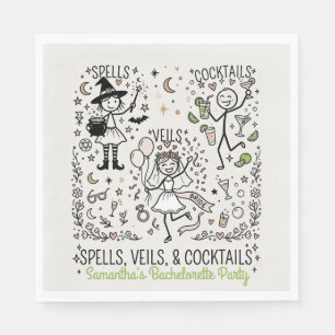 Serviette En Papier Fête de Bachelorette Sortilèges, Voiles et Cocktai