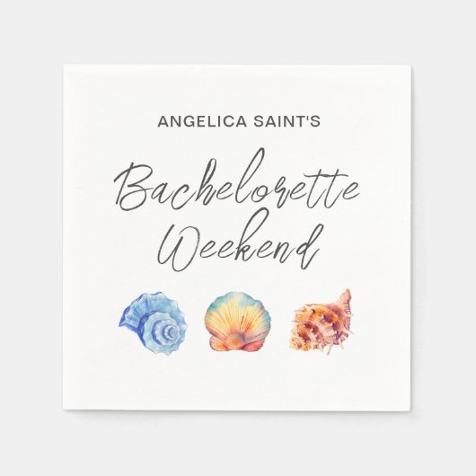 Serviette En Papier Fête de Bachelorette Tropicale à l'Aquarelle (Devant)