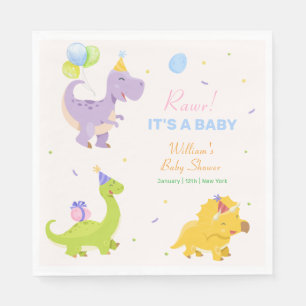 Serviette En Papier Fête de ballon de dinosaure coloré bébé