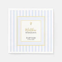 Fête de baptême élégante bleu or