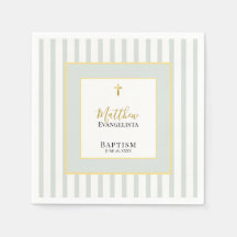 Fête de baptême élégante vert sauge et or