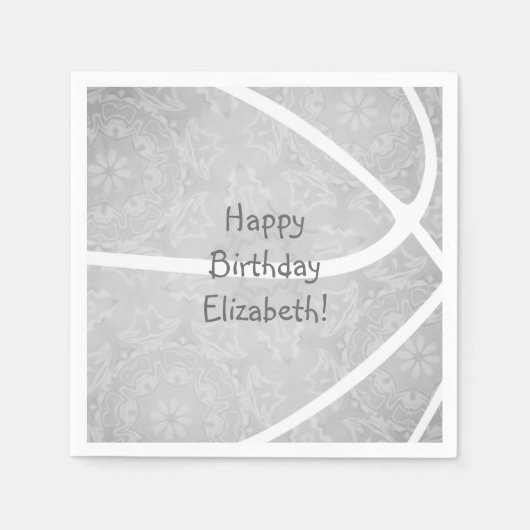 Serviette En Papier fête de basket-ball des filles gris clair (Devant)