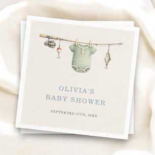Serviette En Papier Fête de Bébé à la Lessive Petit Pêcheur