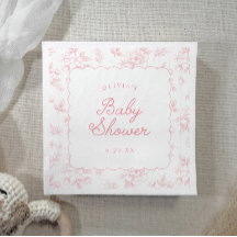 Fête de bébé à motif floral rose vintage en dentel
