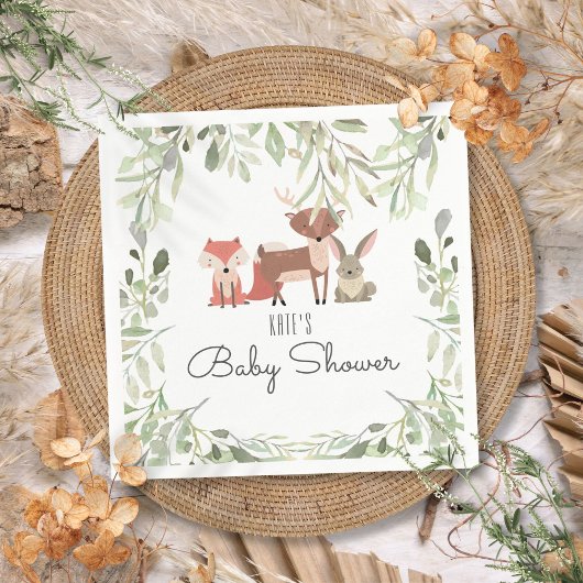 Serviette En Papier Fête de Bébé Animaux de la Forêt Mignonne Sprinkle