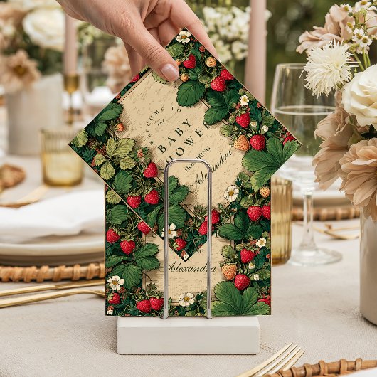 Serviette En Papier Fête de Bébé au Conte de Fées aux Fraises