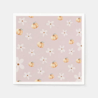Serviette En Papier Fête de bébé automne rustique Citrouille et Margue