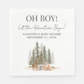 Serviette En Papier Fête de Bébé Aventure Commence (Devant)