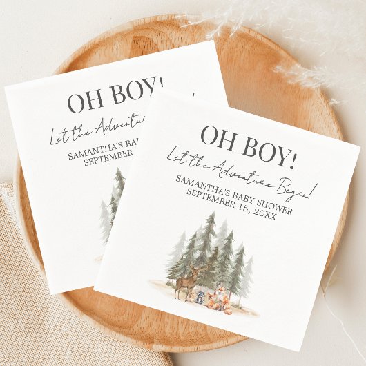 Serviette En Papier Fête de Bébé Aventure Commence