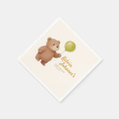 Serviette En Papier Fête de bébé Ballons Ourson (Coin)